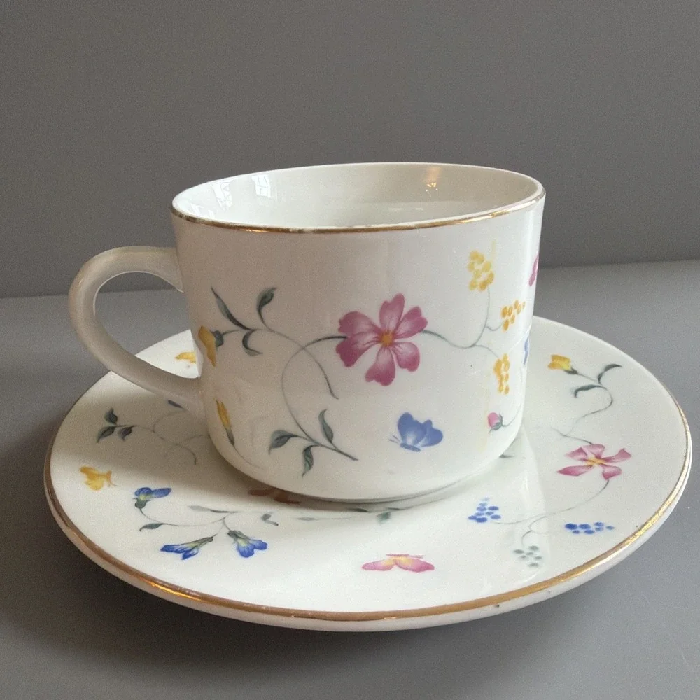 Vintage Totally Today China Flat Cup & Saucer 